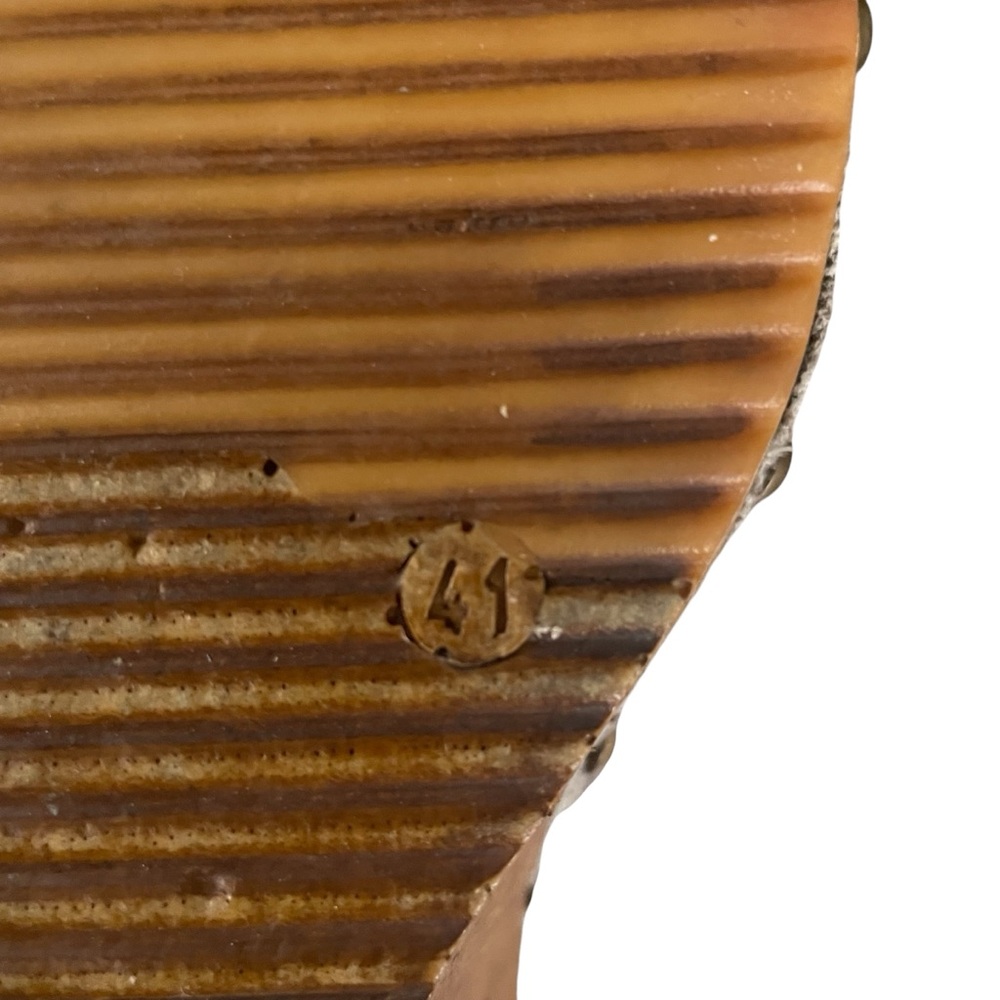 SBICCA Anthropologie Pitch Wedge Mules Heel Size 10 Women's Gray Suede Fringe - Picture 4 of 14